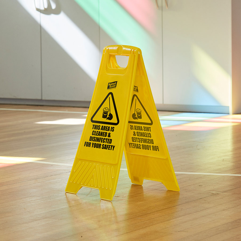 Cleaned & Disinfected Std Floor Safety Sign