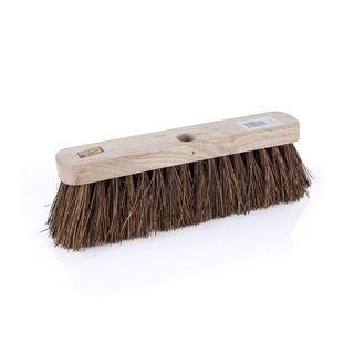11.5" Flat Wooden Broom Head Stiff Bristles 